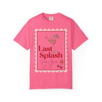 Pink t-shirt with "Last Splash Sarah's Bach" cocktail graphic.