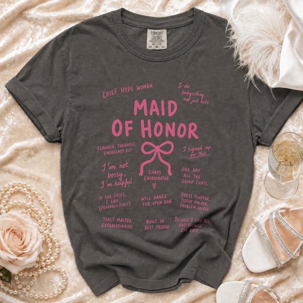 Maid of Honor T-Shirt in Pepper