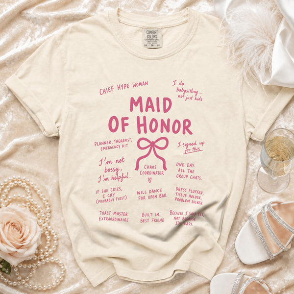 Maid of Honor T-Shirt in Ivory