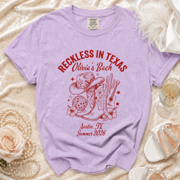 Reckless Texas Bachelorette T-Shirt in Orchid