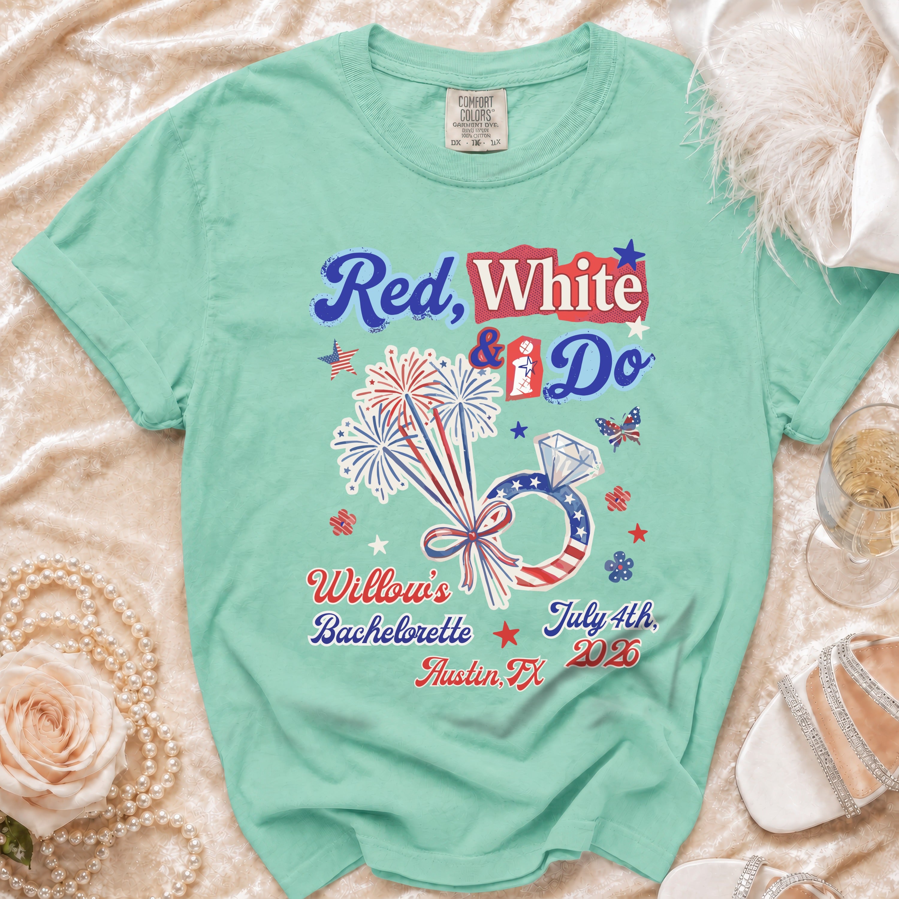 Red, White & Do Willow's Bachelorette July 4th Austin, TX 2020 t-shirt.