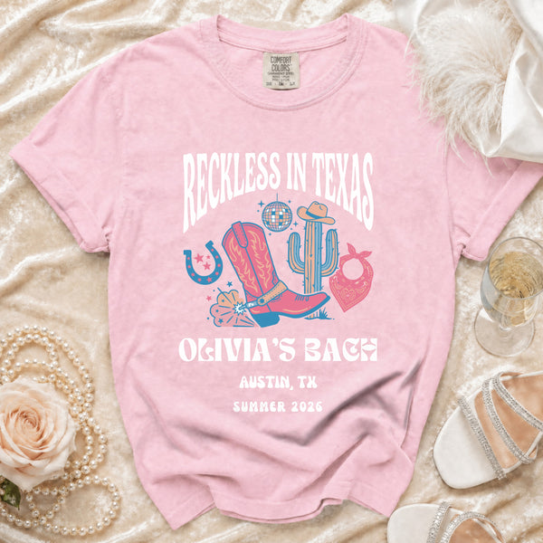 Reckless Texas Disco Cowgirl T-Shirt in Blossom