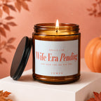 Candle with "Wife Era Pending" and "She Said Yes. So Did She." text.
