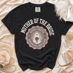 Black t-shirt with "Mother of the Bride" and ghost graphic.