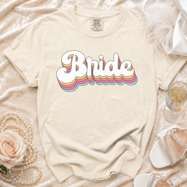 Retro Wavy Bride T-Shirt in Ivory