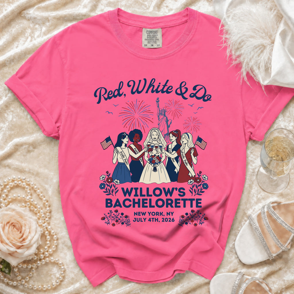 Red, White & Do Willow's Bachelorette July 4th, 2026 New York NY shirt.