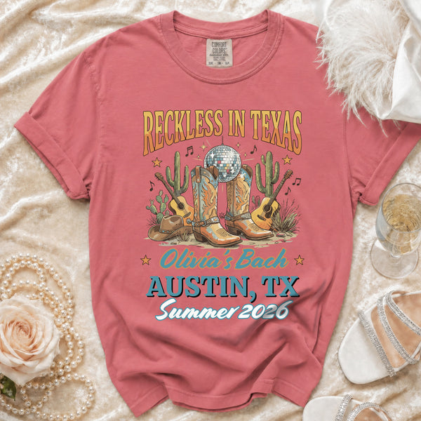 Reckless Texas Disco Cowgirl T-shirt in Watermelon