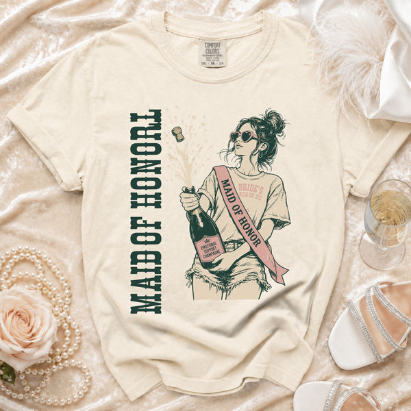 Maid of Honor Bubbly T-Shirt in Ivory