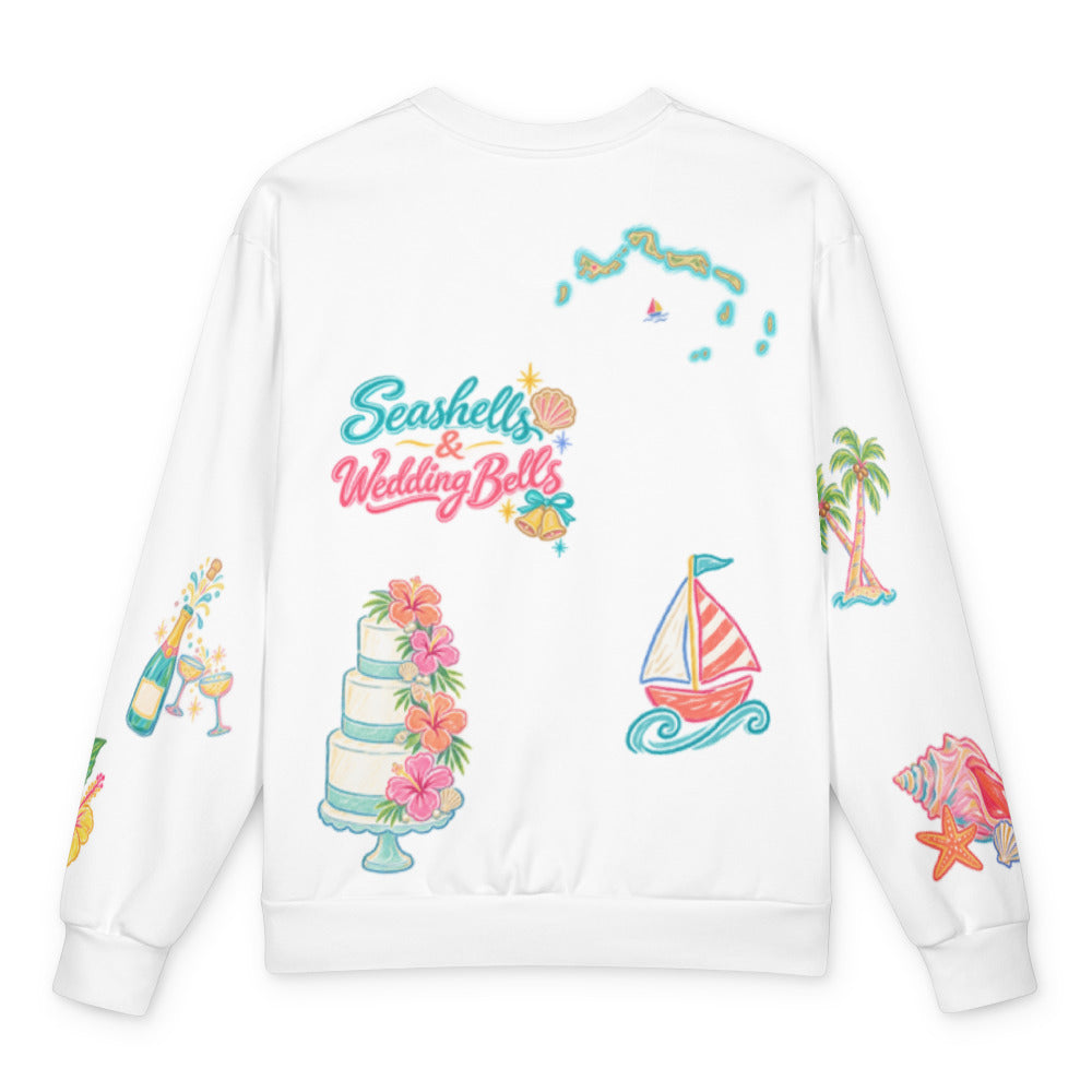 Turks and Caicos Bride Doodles Sweatshirt, flat back
