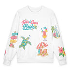 Turks and Caicos Bride Doodles Sweatshirt, flat front