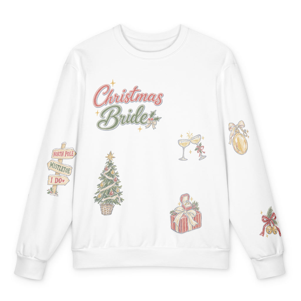 Christmas Bride Doodles Sweatshirt, flat front