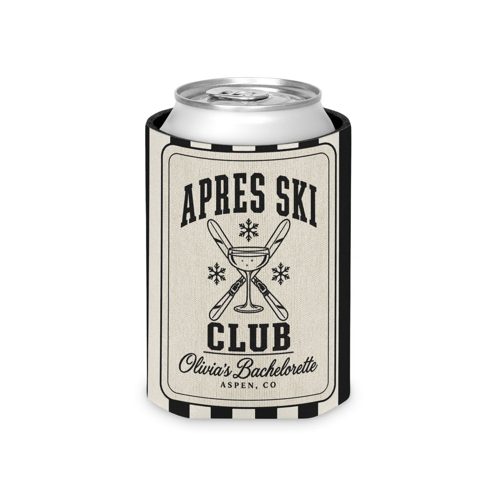 Apres Ski Club striped can cooler, Black