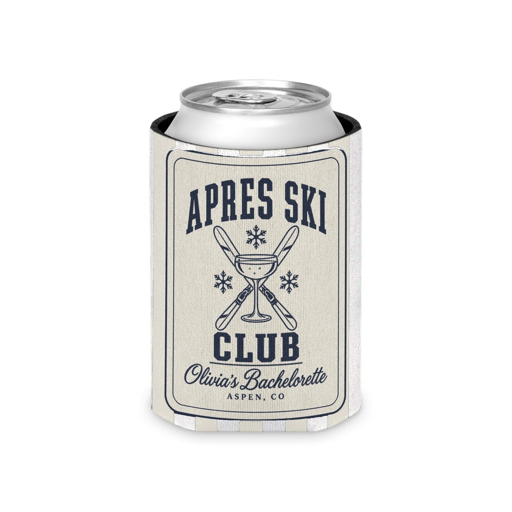 Apres Ski Club striped can cooler, Bride