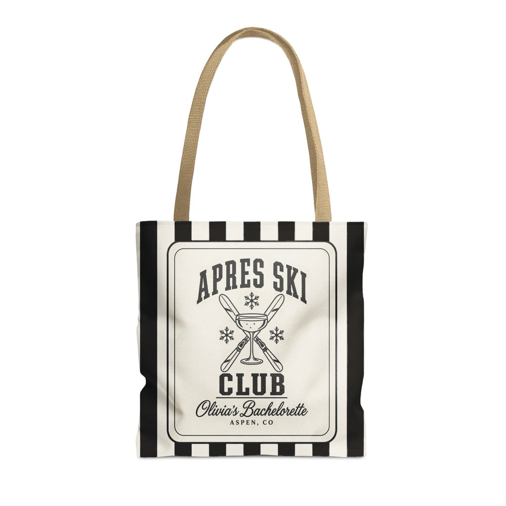 Apres Ski Club striped tote bag, Black