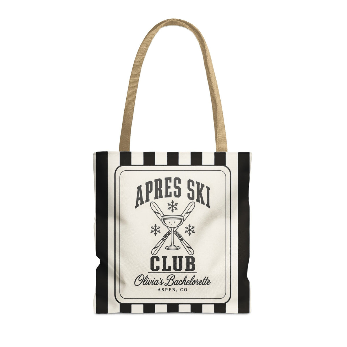 Apres Ski Club striped tote bag, Black