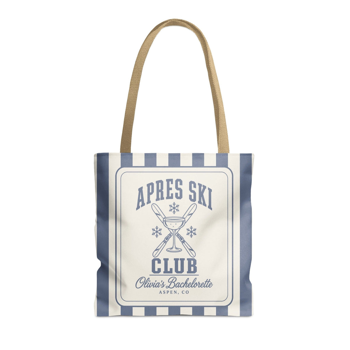 Apres Ski Club striped tote bag, Blue Jean