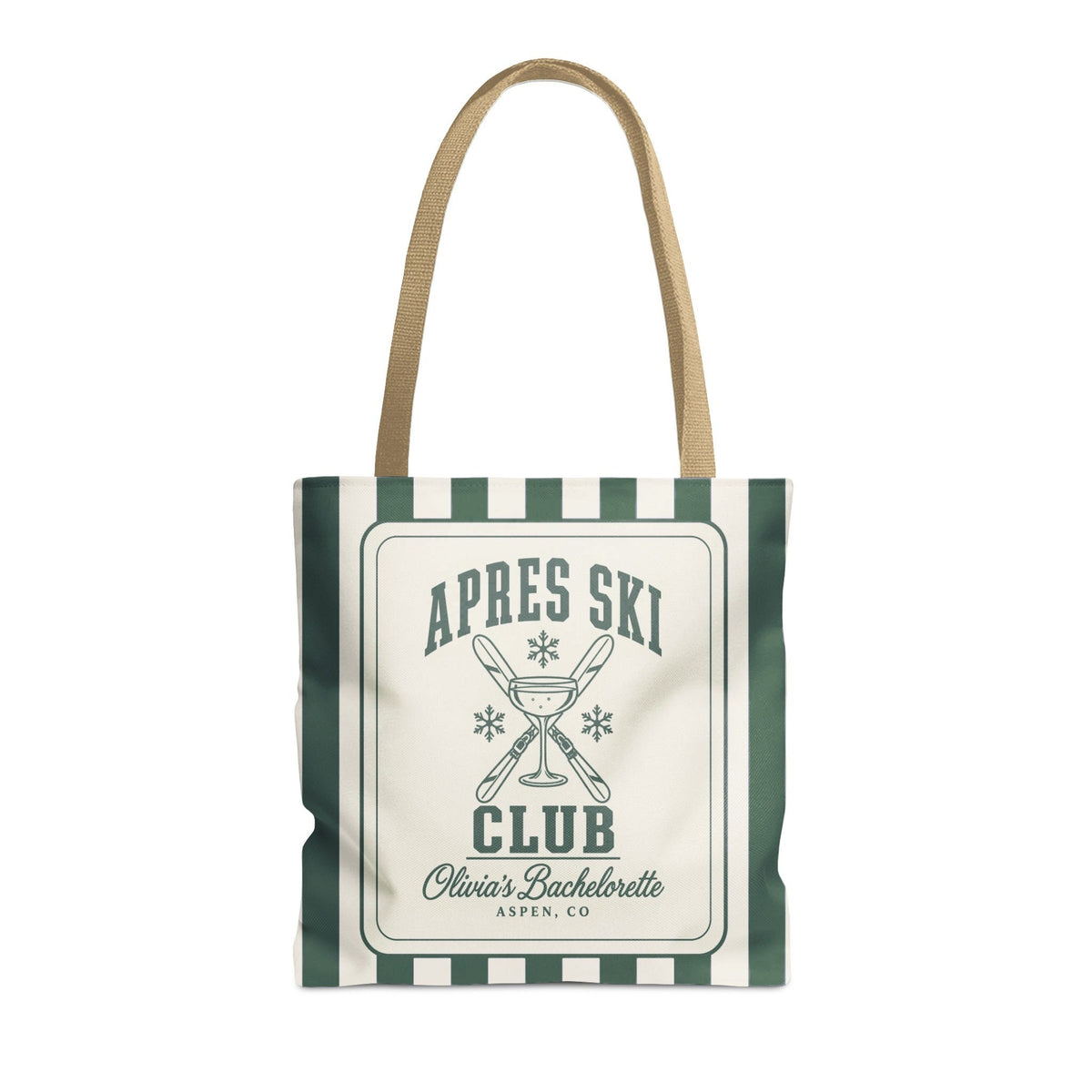 Apres Ski Club striped tote bag, Blue Spruce