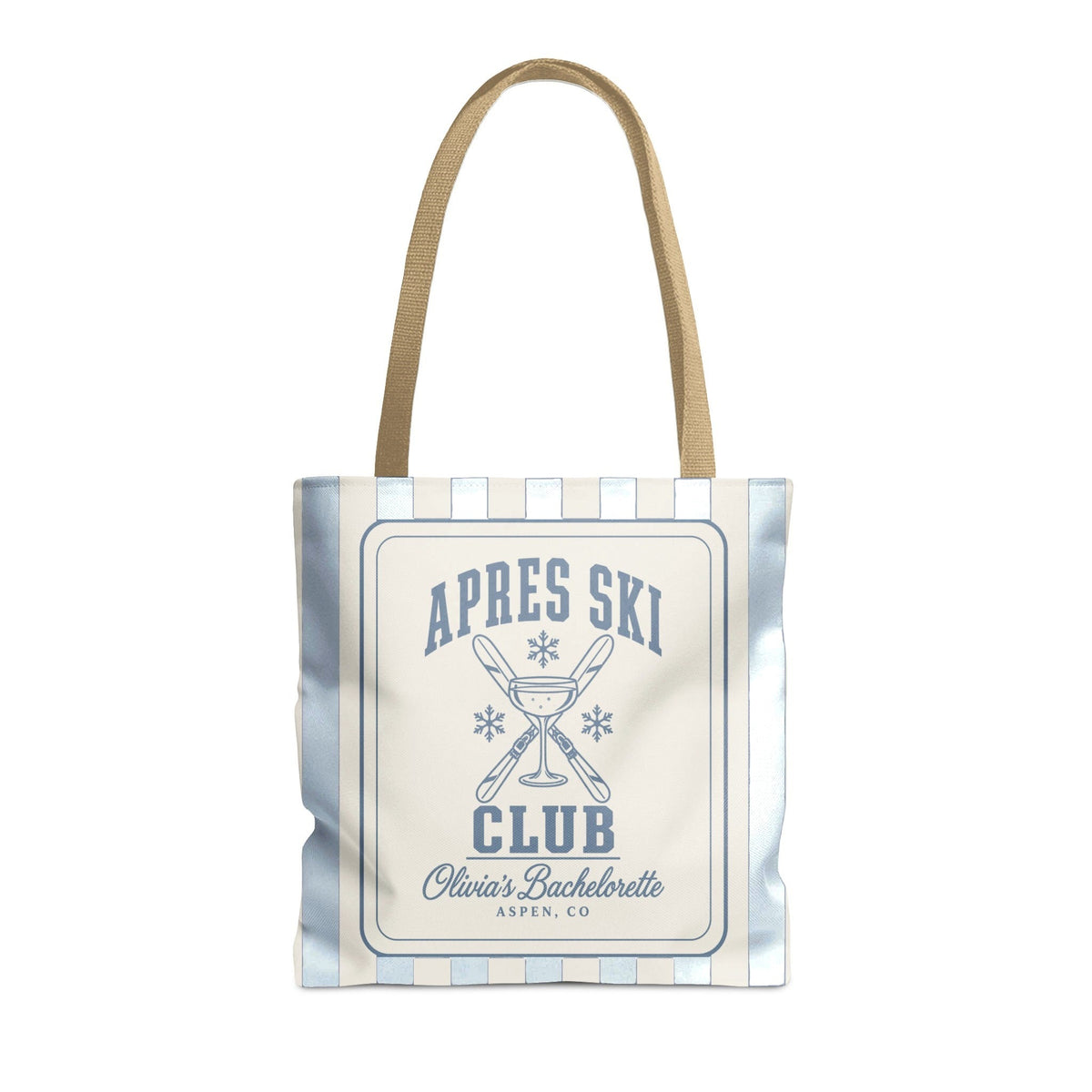Apres Ski Club striped tote bag, Chambray