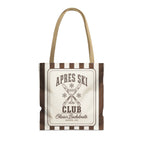 Apres Ski Club striped tote bag, Espresso