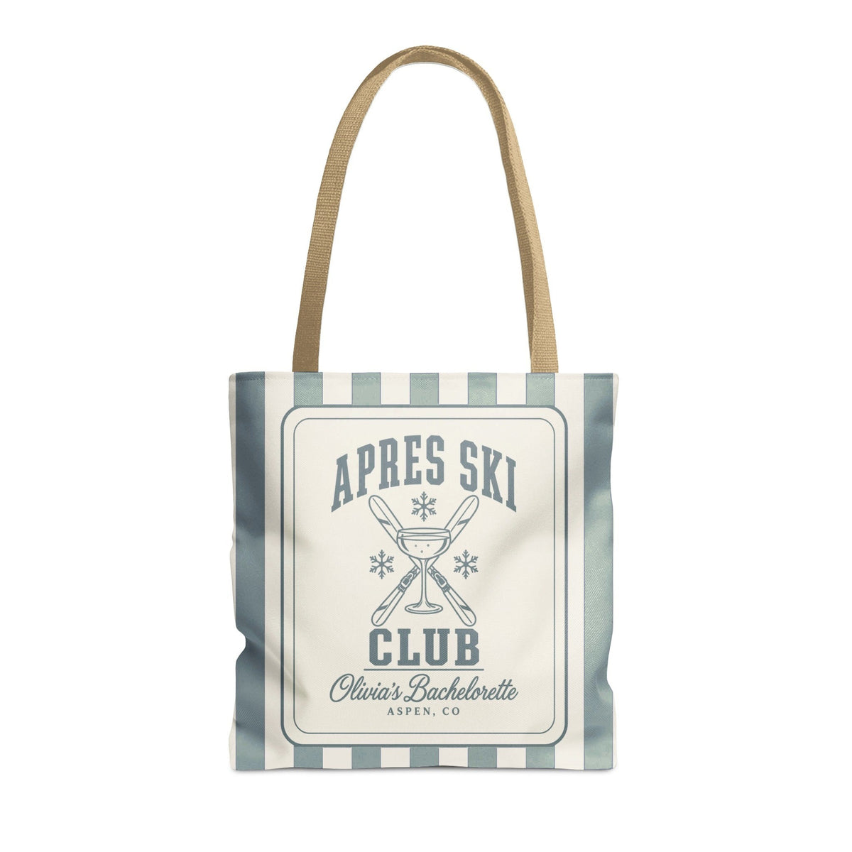 Apres Ski Club striped tote bag, Ice Blue