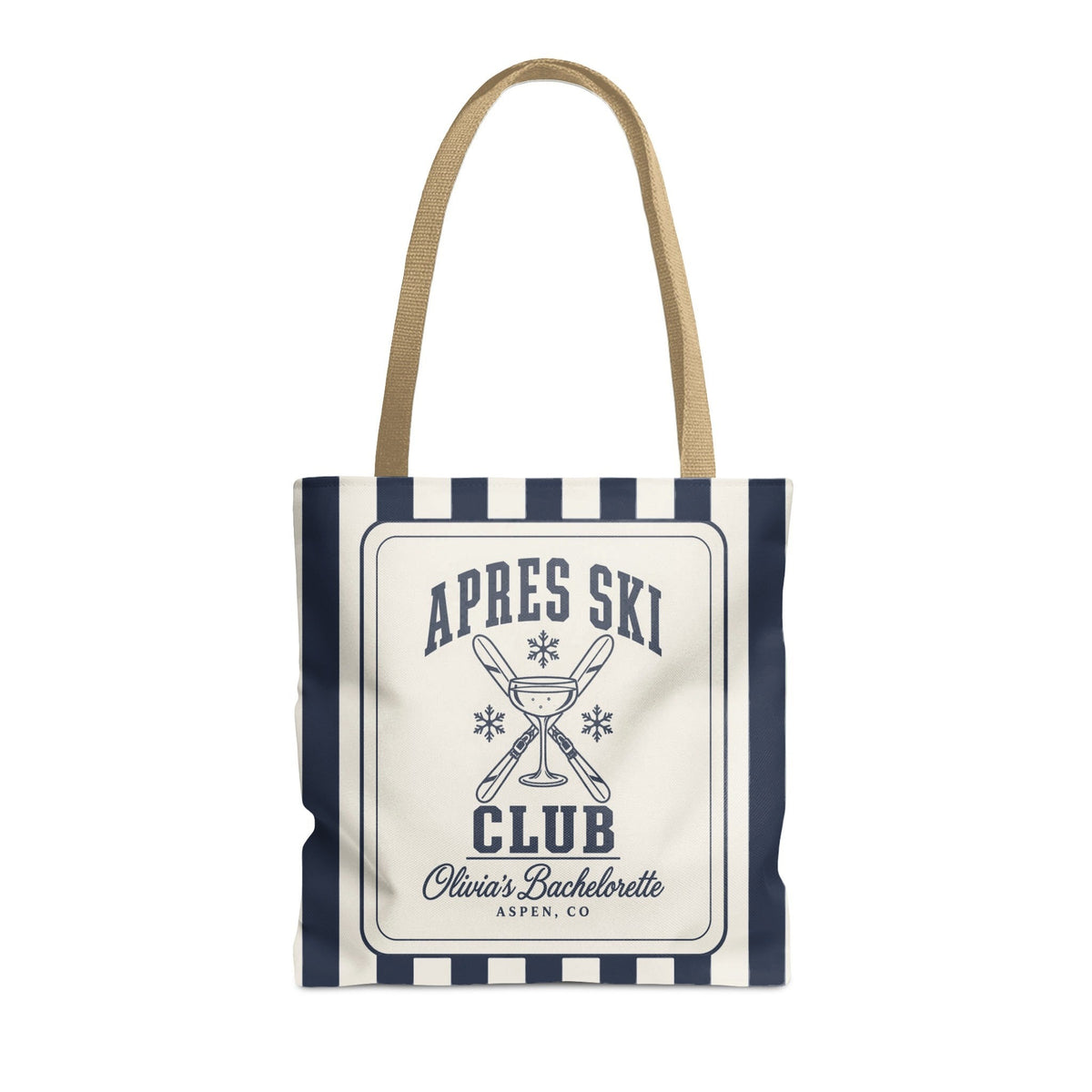 Apres Ski Club striped tote bag, True Navy