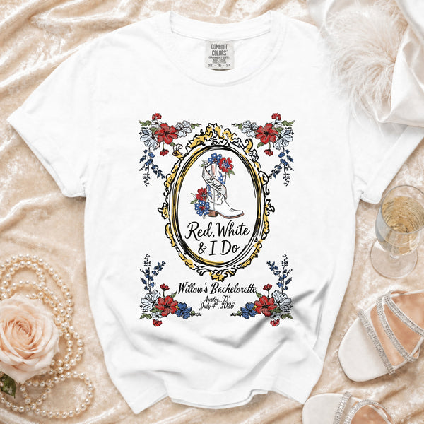 Red, White & I Do Bride T-Shirt in White