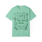 Teal t-shirt with "Her Last Rodeo" and western graphics.