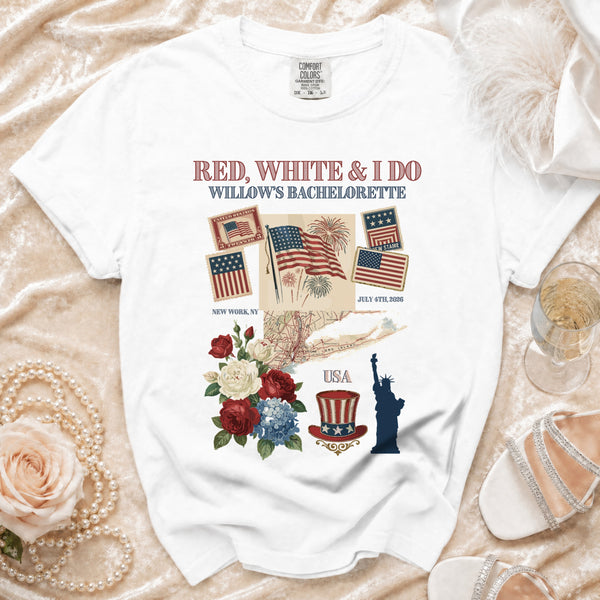 Red, White & I Do Celebration T-shirt in White