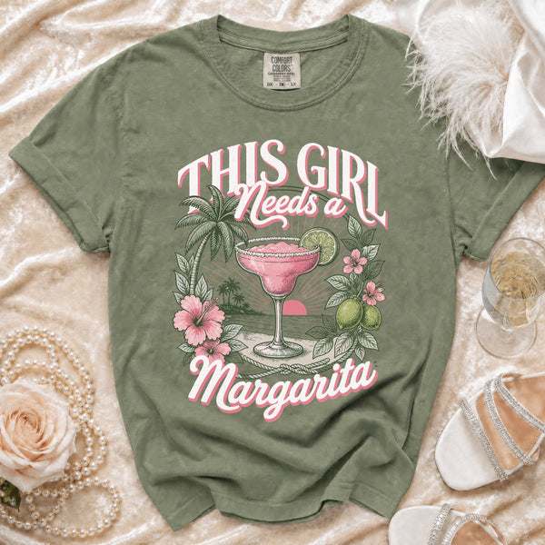 Margarita Girl T-Shirt in Moss