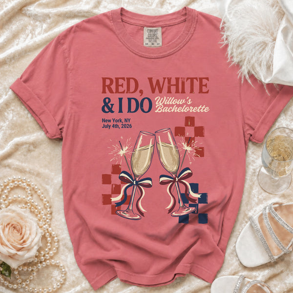 Red, White & I Do Bachelorette T-Shirt in Watermelon