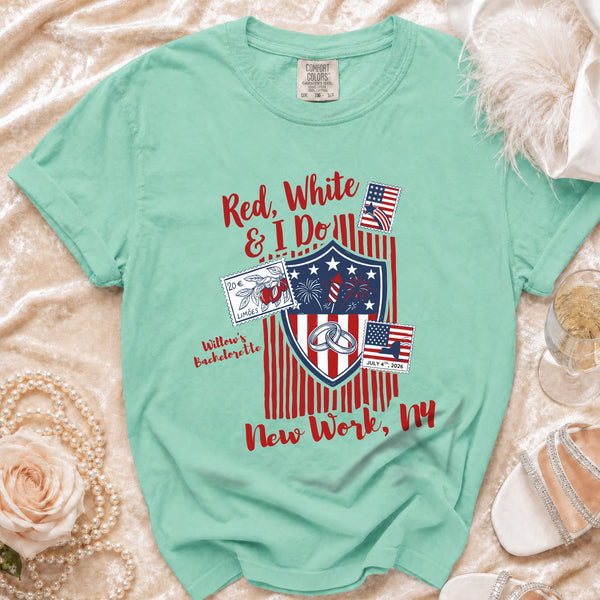 4th of July Red, White & I Do T-shirt in Island Reef