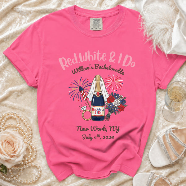 Red White & I Do Celebration T-Shirt in Crunchberry
