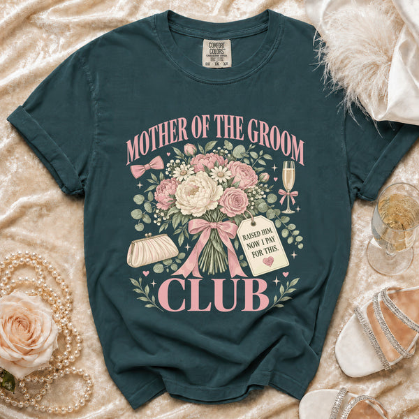 Groom Mom T-Shirt in Blue Spruce