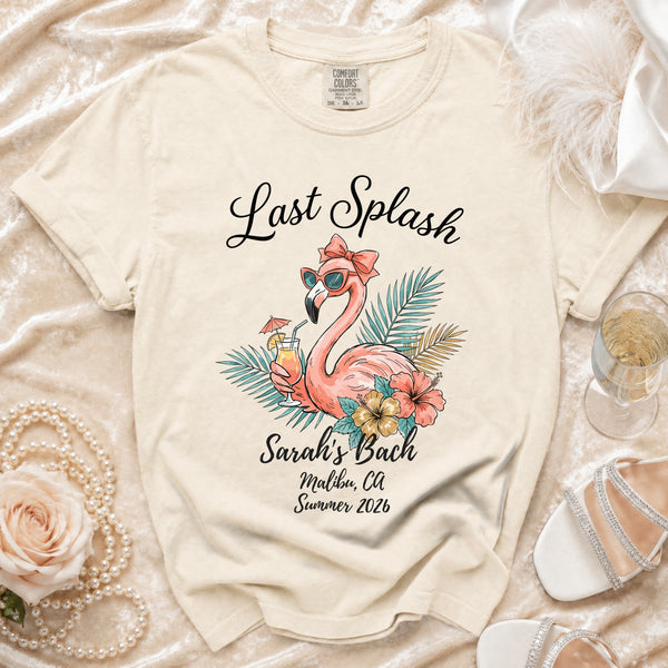 Last Splash Tropical Flamingo T-Shirt in Ivory