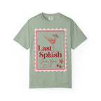 T-shirt graphic: "Last Splash" cocktail with starfish and sunglasses, Sarah's Bach Summer 2024.