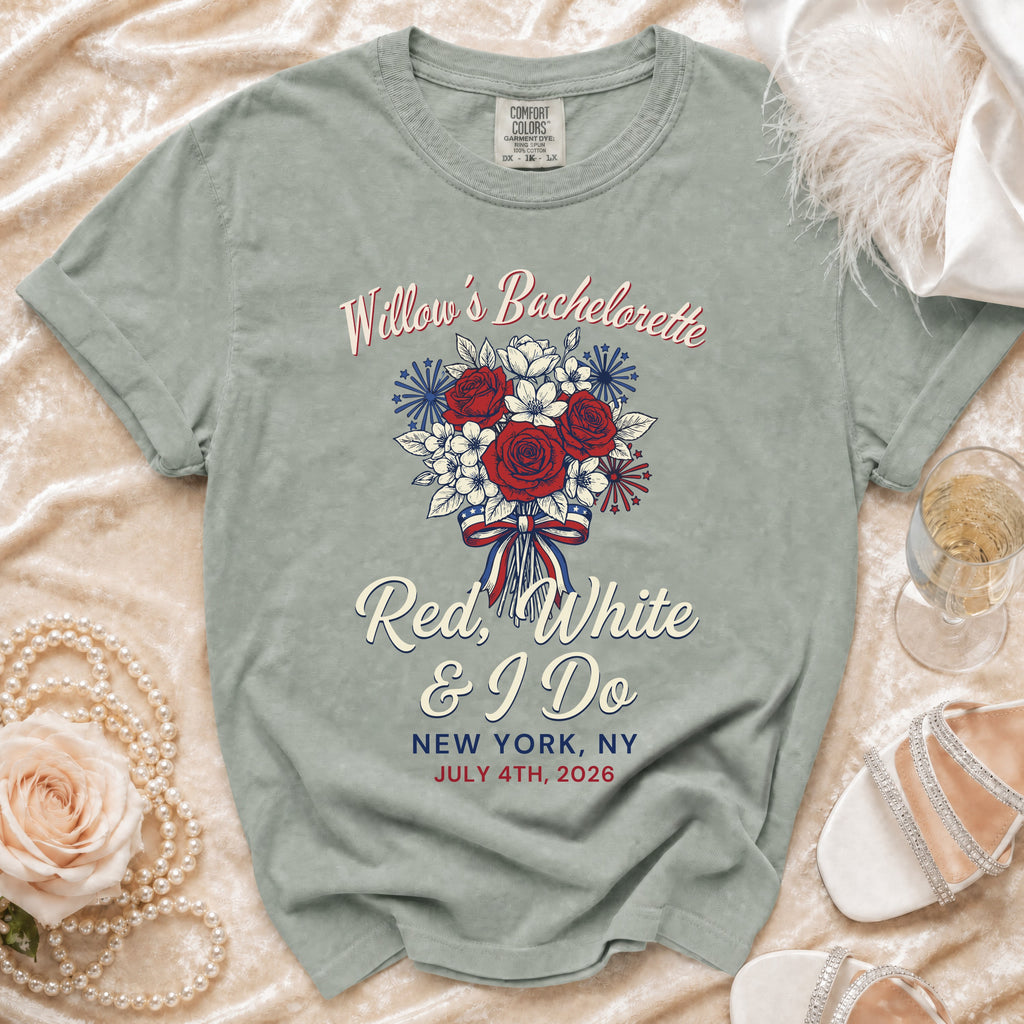 Willow's Bachelorette Red, White & I Do t-shirt in New York, NY.