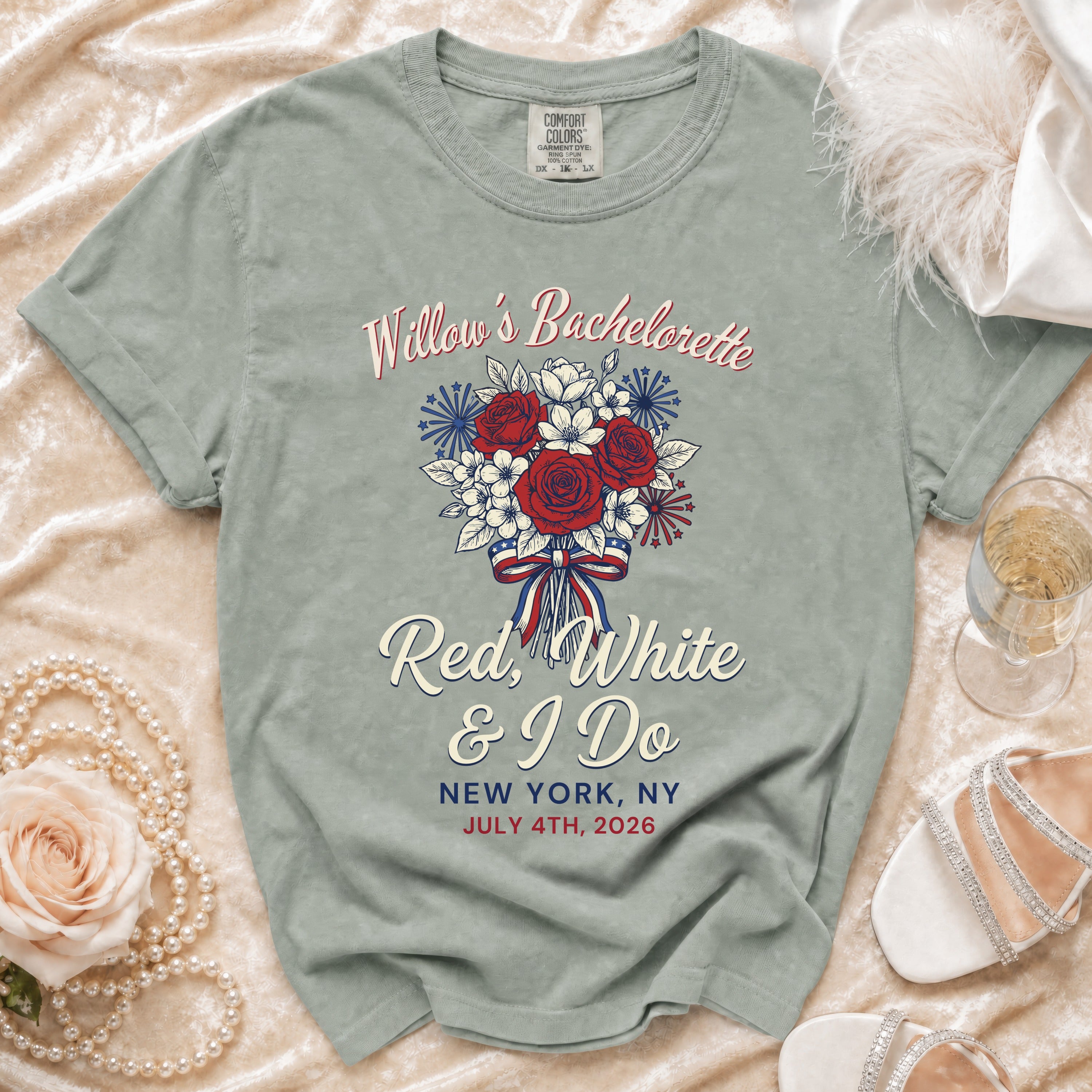 Willow's Bachelorette Red, White & I Do t-shirt in New York, NY.