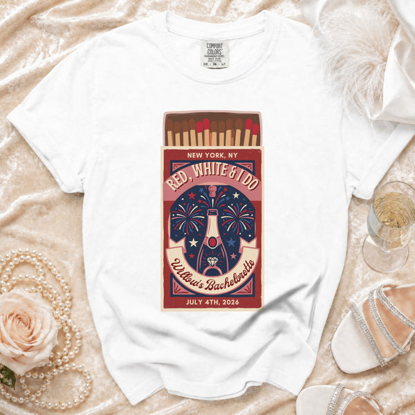 Red, White & I Do Bachelorette T-Shirt in White