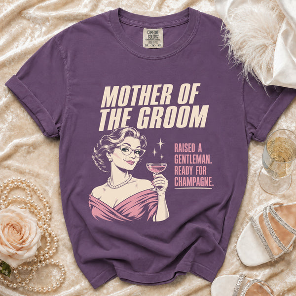 Groom Mom T-shirt in Grape