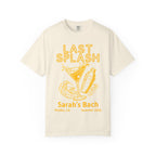 Cream t-shirt with "Sarah's Bach" and cocktail graphics.