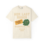 T-shirt graphic for "Her Last Rodeo" in Nashville, TN, Summer 2026.
