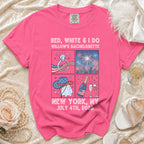 Red, White & I Do Willow's Bachelorette shirt with New York, July 4th, 2026 details.