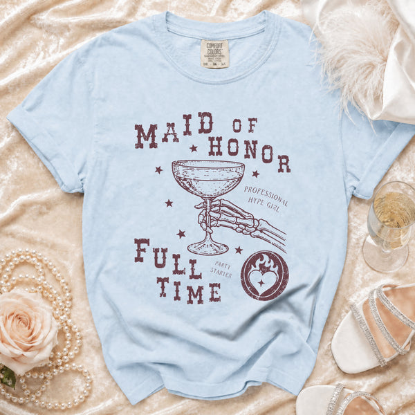 Maid Of Honor Hype Girl T-shirt in Chambray