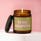 Amber candle with burning