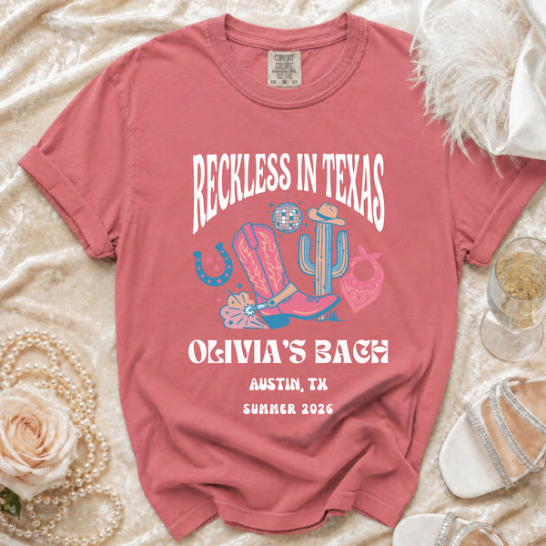 Reckless Texas Disco Cowgirl T-Shirt in Watermelon