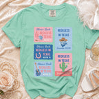 Comfort Colors t-shirt with "Reckless in Texas" design and Austin, TX theme.