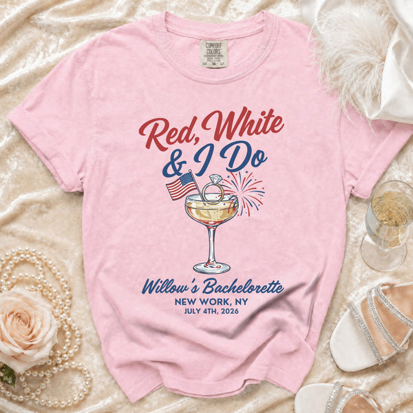 Red, White & I Do Celebration T-Shirt in Blossom