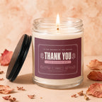 Candle with label "Thank You for Raising Him" for the Mother of the Groom.