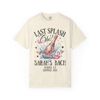 Cream t-shirt with "Last Splash Che!" and "Sarah's Bach Malibu CA Summer 2026."