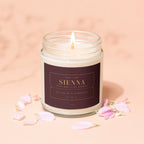 Candle asking "Will You Be My Bridesmaid?" for Sienna.